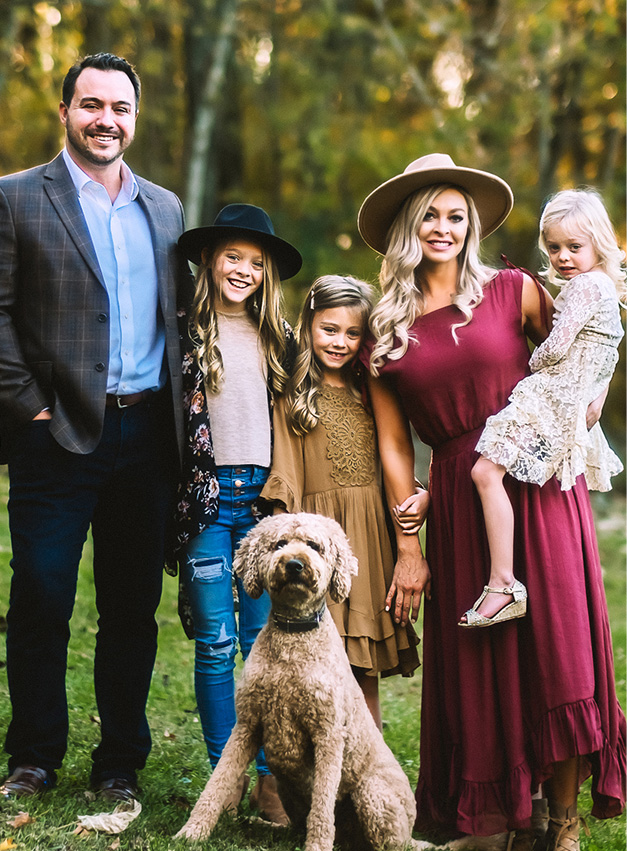 Alan Keck family photo with dog